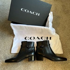 Coach black leather boots
